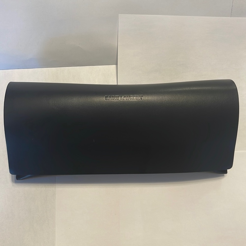 Yves Saint Laurent sunglasses case with lens wipe
